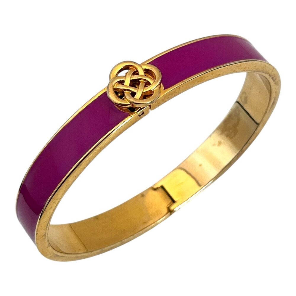 Stella & Dot Gold Tone Bracelet Purple Enamel - 12Y